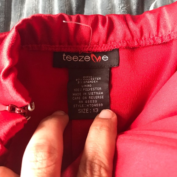 Teeze Me Red Rose Strapless Mini Dress - Picture 6 of 6